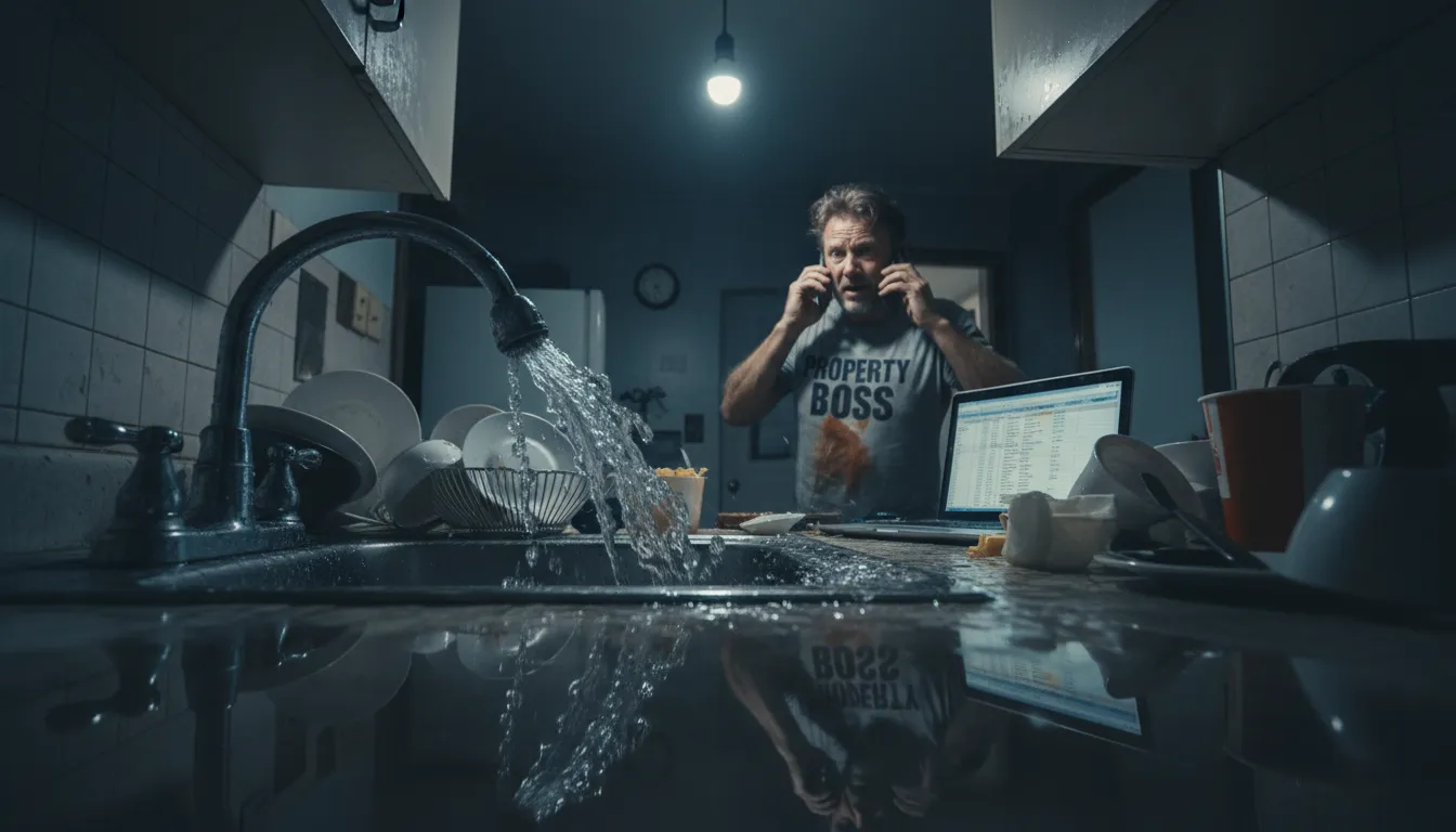 Top-down view of a desk with CC&Rs and bylaws documents, a tablet showing a government resource page, model houses and a Utah map — HOA resources and guidance.